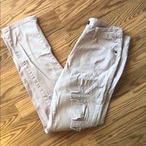 Light pink skinny jeans